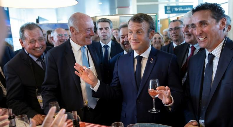 French President Emmanuel Macron sampling local wines in Agnlet, in the heart of Bordeaux, in August. He reportedly told winegrowers there would be no Dry January campaign