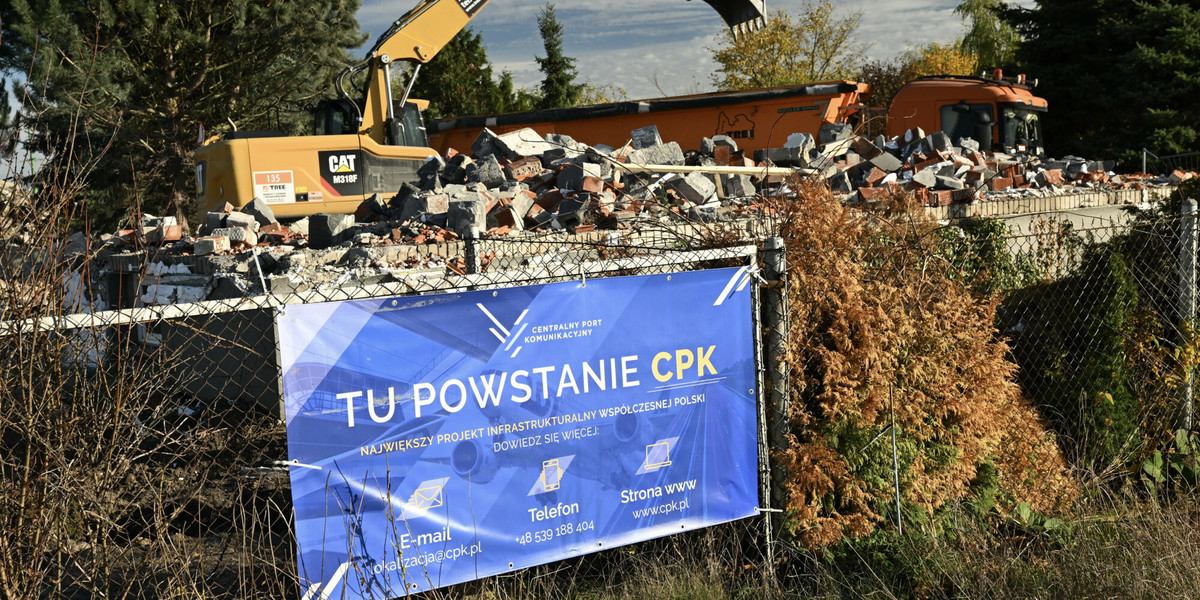 Rozbiórka budynków pod CPK.