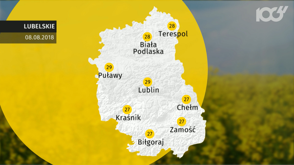 Pogoda Lublin na dziś. Prognoza pogody 2018-08-08