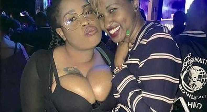 Bridget Achieng showing off her rack at the Tiwa Savage concert