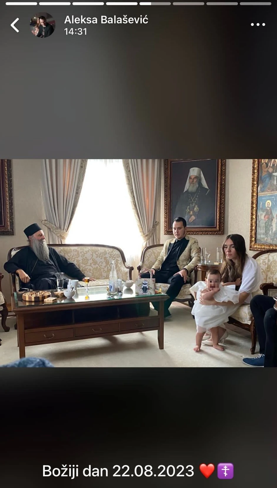 Aleksina ćerka se danas krstila