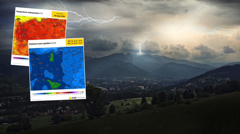 Długi weekend zapowiada się bardzo ciepło, ale burzowo (mapy: meteologix.com)