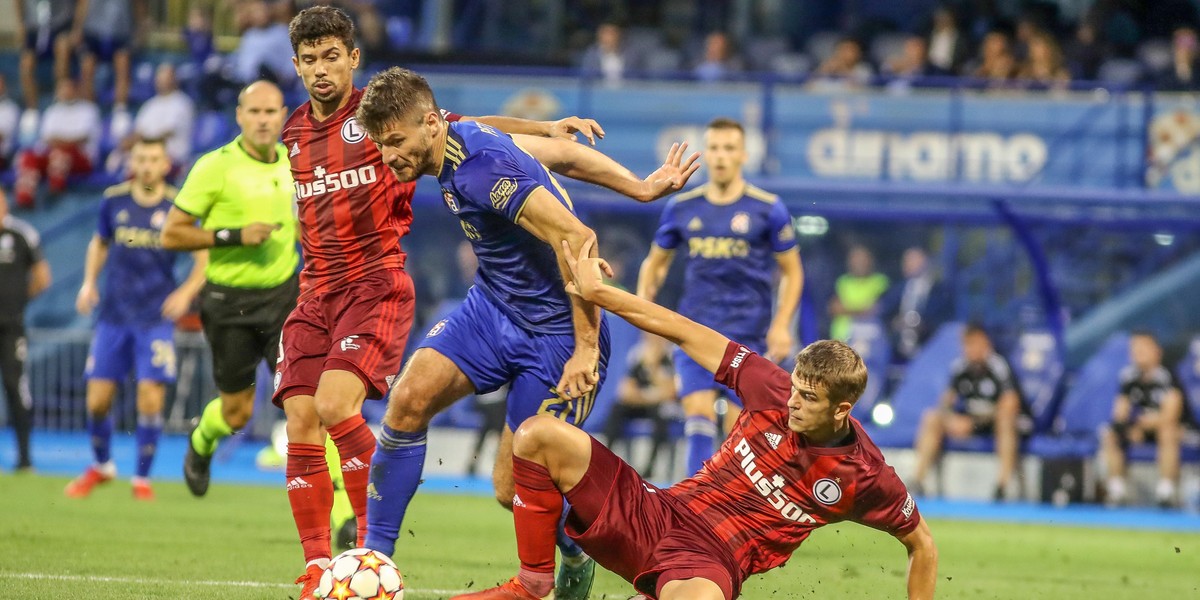 Pilka nozna. Liga Mistrzow. Dinamo Zagrzeb - Legia Warszawa. 04.08.2021