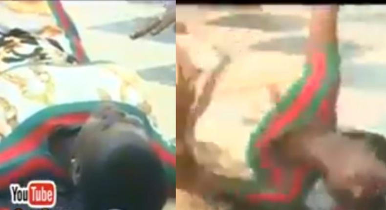 Pamela Odame rolls on the floor as Obinim delivers her from dangerous evil spirits (video)