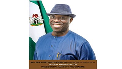 Presidential Amnesty Programme (PAP), Maj.-Gen. Barry Ndiomu (Rtd.)