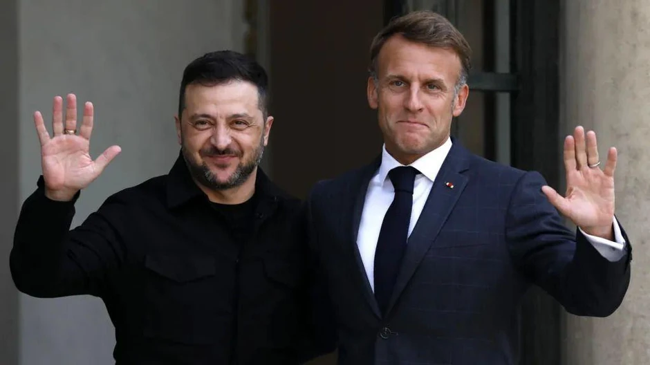 Vladimir Zelenski i Emanuel Makron | Foto: Getty Images