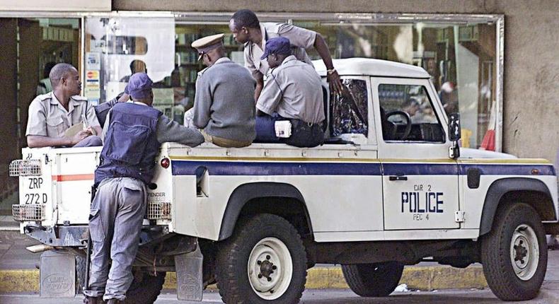 Zimbabwean police on patrol in Harare