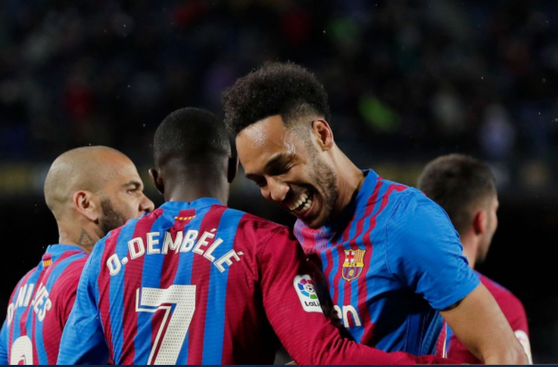 Aubameyang and Dembele were the stars as Barcelona beat Celta Vigo