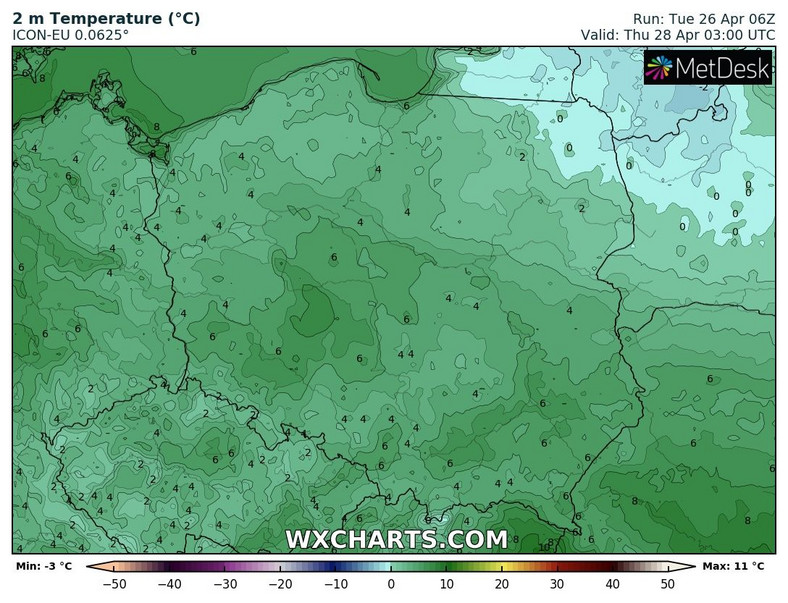 Na północnym wschodzie zapowiadamy przymrozki