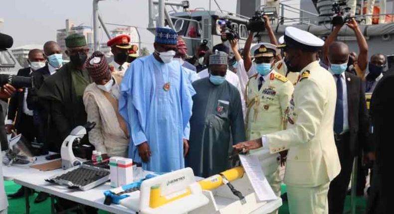 President Muhammadu Buhari commissions Naval ships, boats, helicopter in Lagos (NNN)