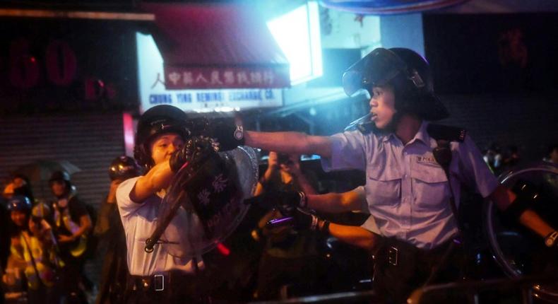 Sunday's clashes were some of the worst in the twelve weeks of political unrest tremoring through Hong Kong