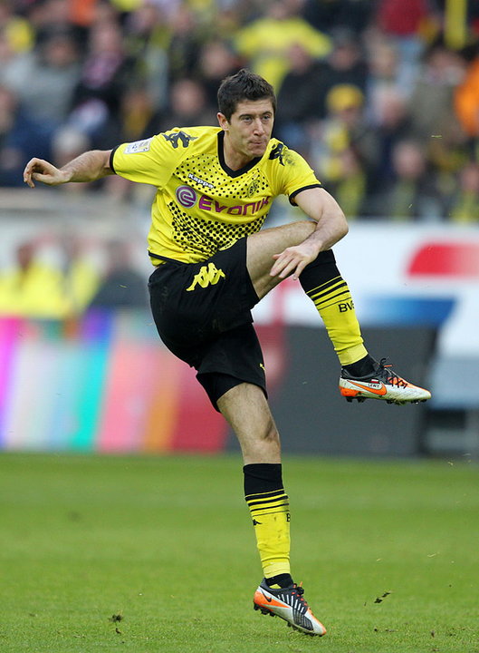 Robert Lewandowski w 2012 roku, w barwach Borussii Dortmund