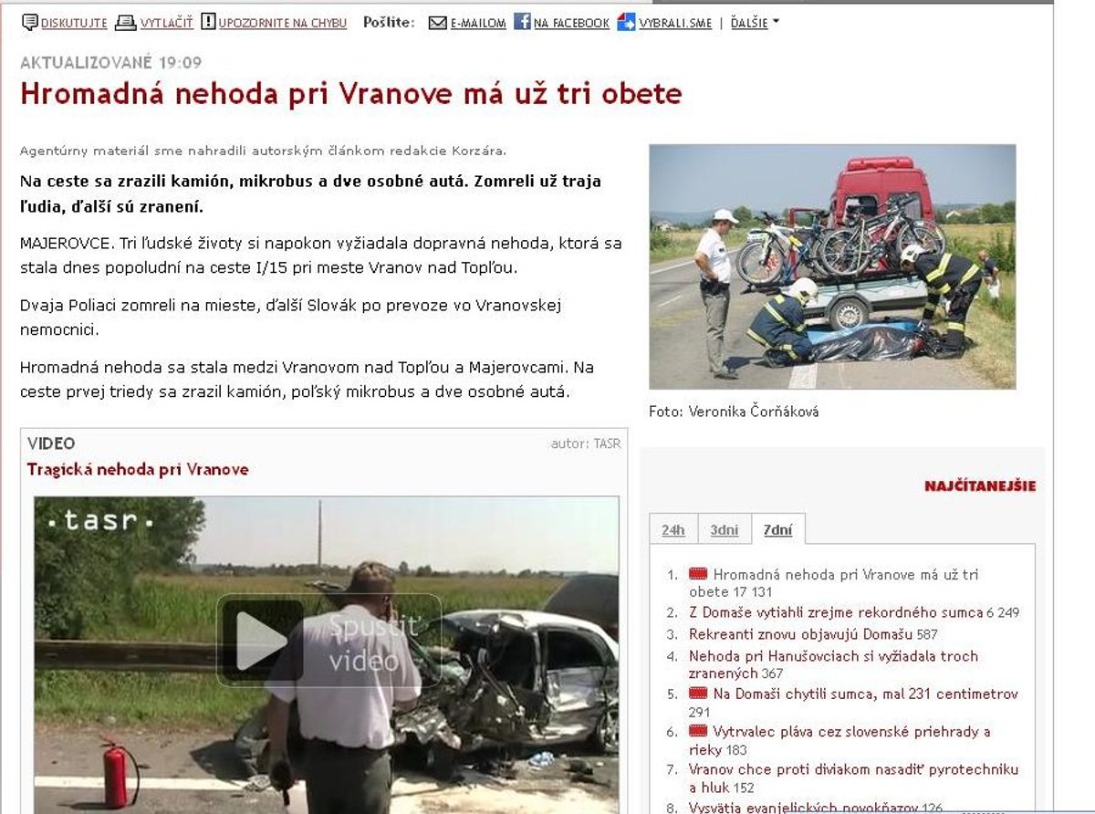 Screen ze strony vranov.korzar.sme.sk