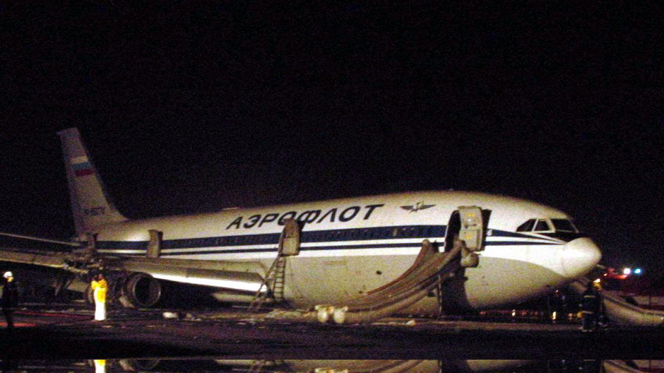 Dubaju 21 września 2001 r. , Samolot Aerofłotu na lotnisku
