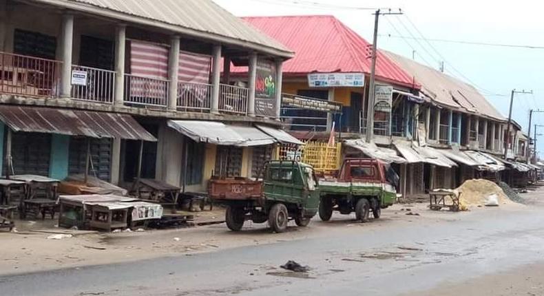 Ariaria market was deserted during the last sit-at-home order by IPOB (Vantage)
