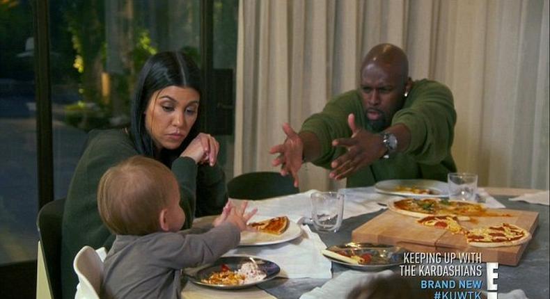 Kourtney Kardashian and Corey Gamble dining together with her kid