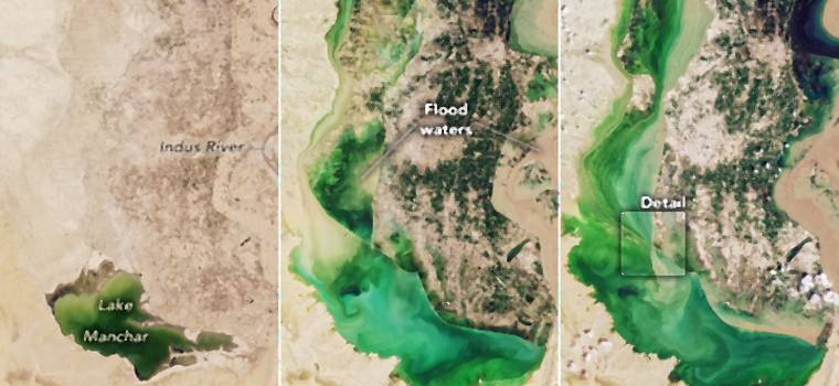 Powódź w Pakistanie. Zdjęcia satelitarne NASA pokazują, jak doszło do tragedii