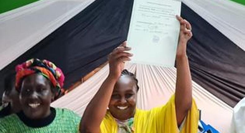 Marianne Kitany (right) was declared by the Independent Electoral and Boundaries Commission (IEBC) on Wednesday, August 10 as overall winner after beating her closest rival Cornelly Serem.