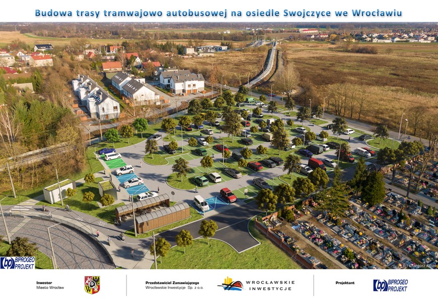 Tramwaj za ponad 2 lata ma dojechać na Swojczyce. Powstanie tam tez park and ride. Przy pętli na Klecinie na ul. Kupieckiej tez jest planowany 