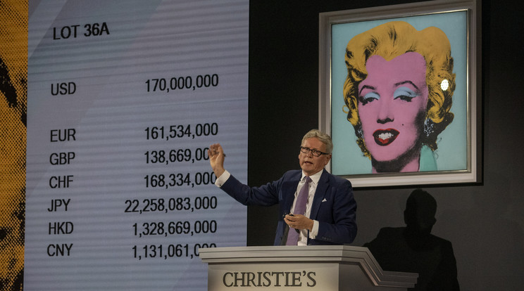 Marilyn Monroe-ról készült alkotás rekordmagas, 194 millió dolláros áron kelt el / Fotó: MTI-EPA