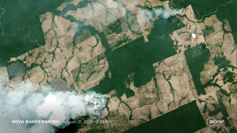 The rapid expansion of fires in the Brazilian rainforest (pictured August 21, 2019) is the result of a significant increase in deforestation