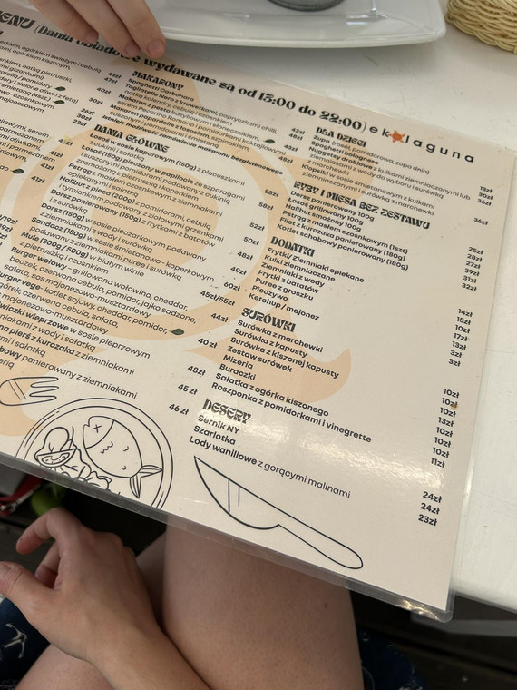 Menu w jednej z nadbałtyckich restauracji