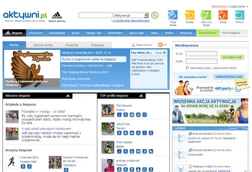 Aktywni.pl to serwis, w którym można znaleźć partnerów do uprawiania wielu sportów i wskazówki jak się zabrać za poszczególne dyscypliny