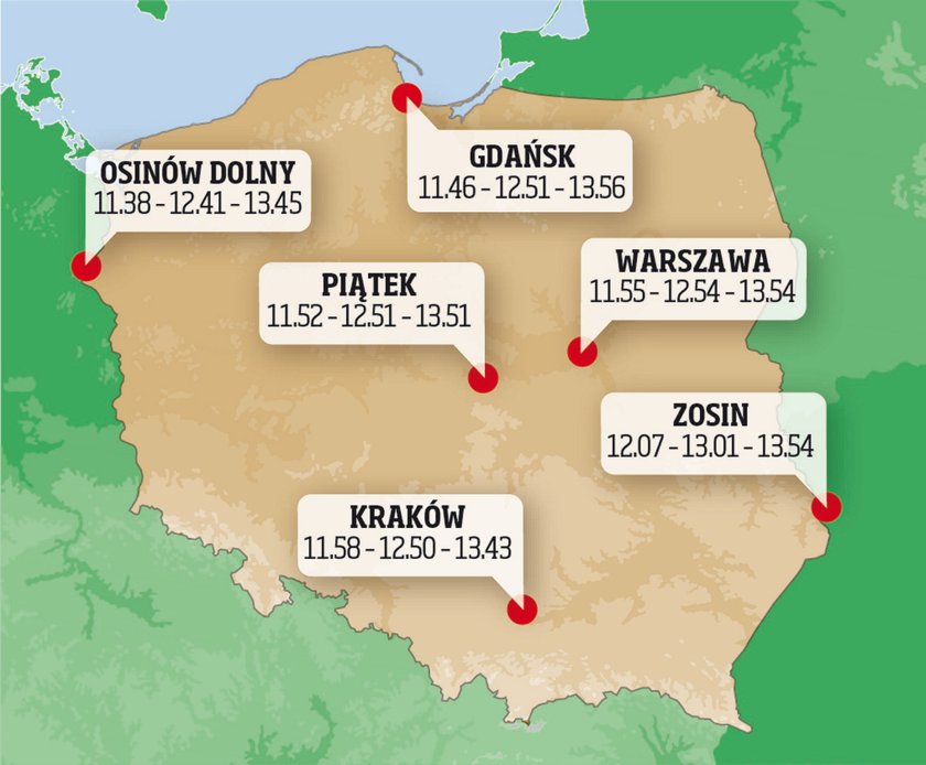 Zaćmienie  potrwa około dwóch godzin