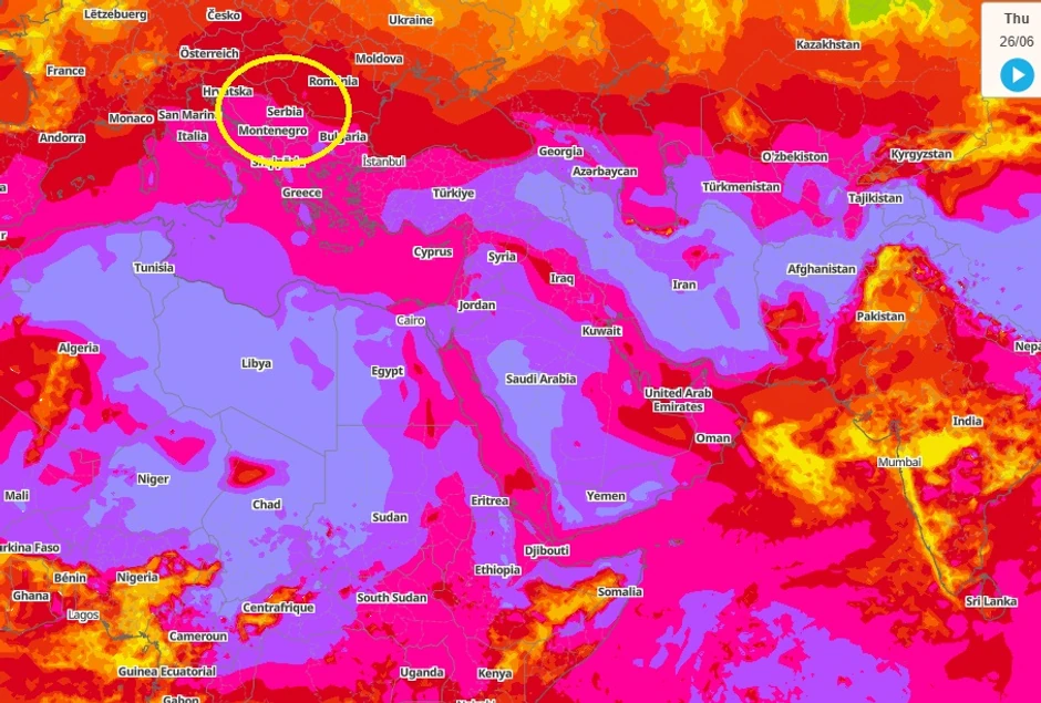 Svetska mapa UV zračenja