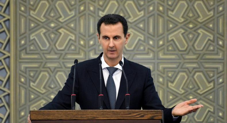 Syrian President Bashar al-Assad (pictured February 2019) met an envoy from key ally Russia in Kazakhstan to discuss negotiations for the stalled buffer zone