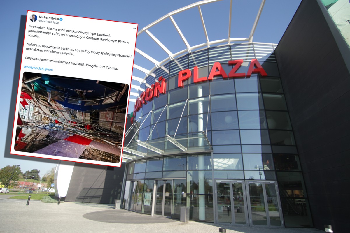 Zarwany sufit w Toruń Plaza. Przedstawiciele centrum handlowego wydali komunikaty