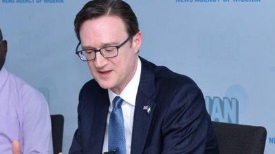 The British High Commissioner to Nigeria, Richard Montgomery in the studios of the News Agency of Nigeria (NAN).