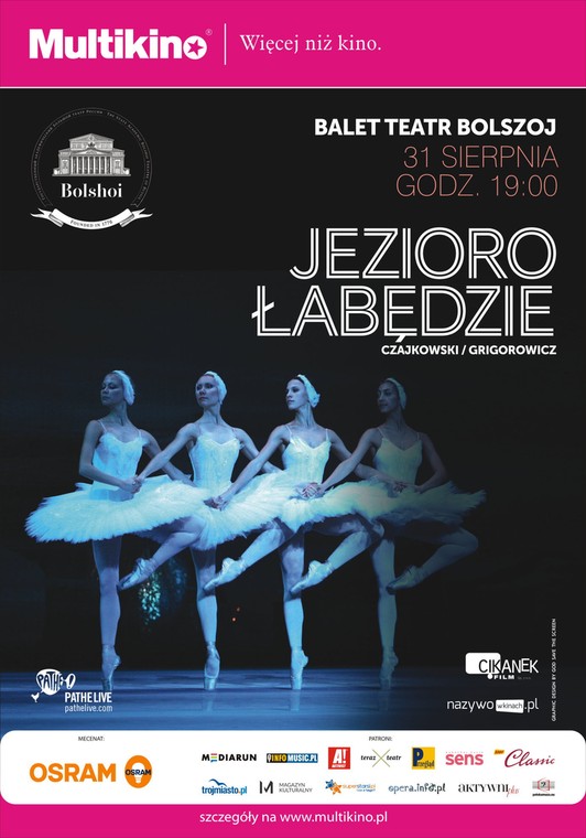 "Jezioro łabędzie"  - retransmisja z Teatru Bolszoj 31 sierpnia w Multikinie