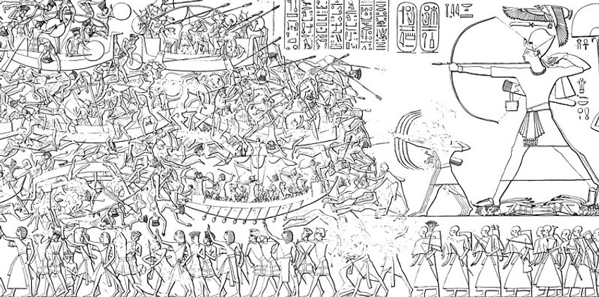 Egipatska kampanja protiv "naroda sa mora" - tzv. bitka na Delti oko 1175. godine p.n.e.