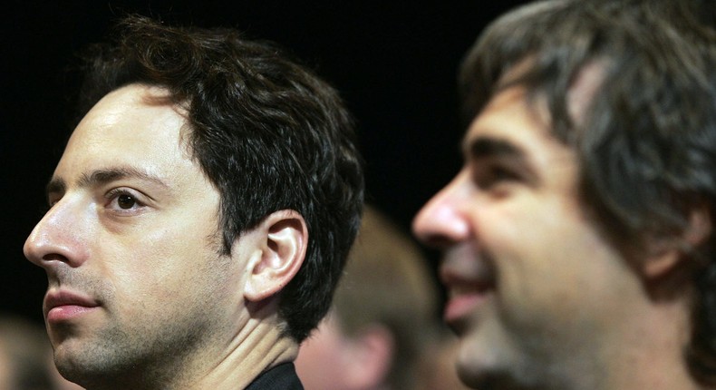 The Google cofounders Sergey Brin and Larry Page.
