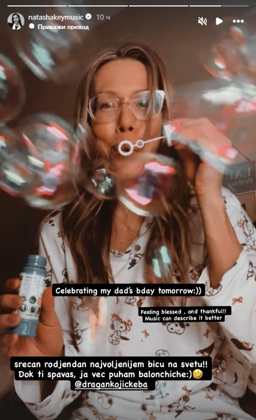 Nataša Kojić čestita ocu Kebi rođendan