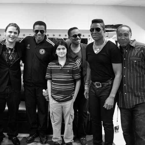 Prince i Blanket z wujkami: Jackiem, Jermainem i Marlonem Jacksonem