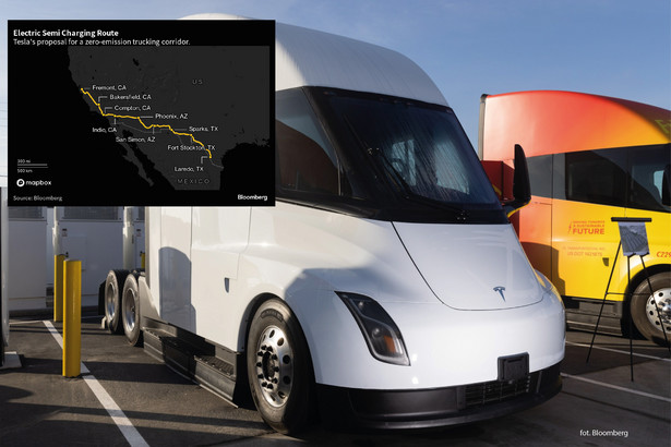 Tesla chce zbudować sieć ładowania samochodów ciężarowych