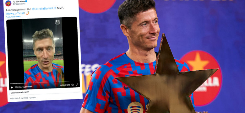 Tak Lewandowski podziękował za pierwszą indywidualną nagrodę w FC Barcelona [WIDEO]