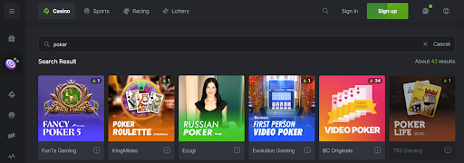 BC Game - Unmatched Variety in Poker Gaming Selections
