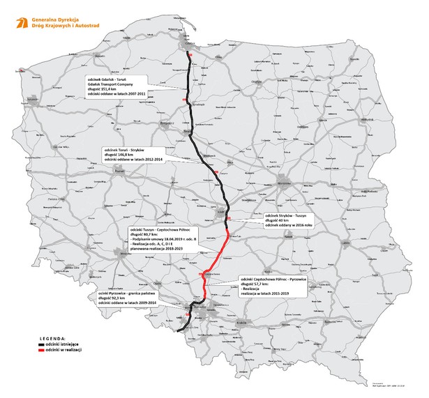 Mapa - autostrada A1