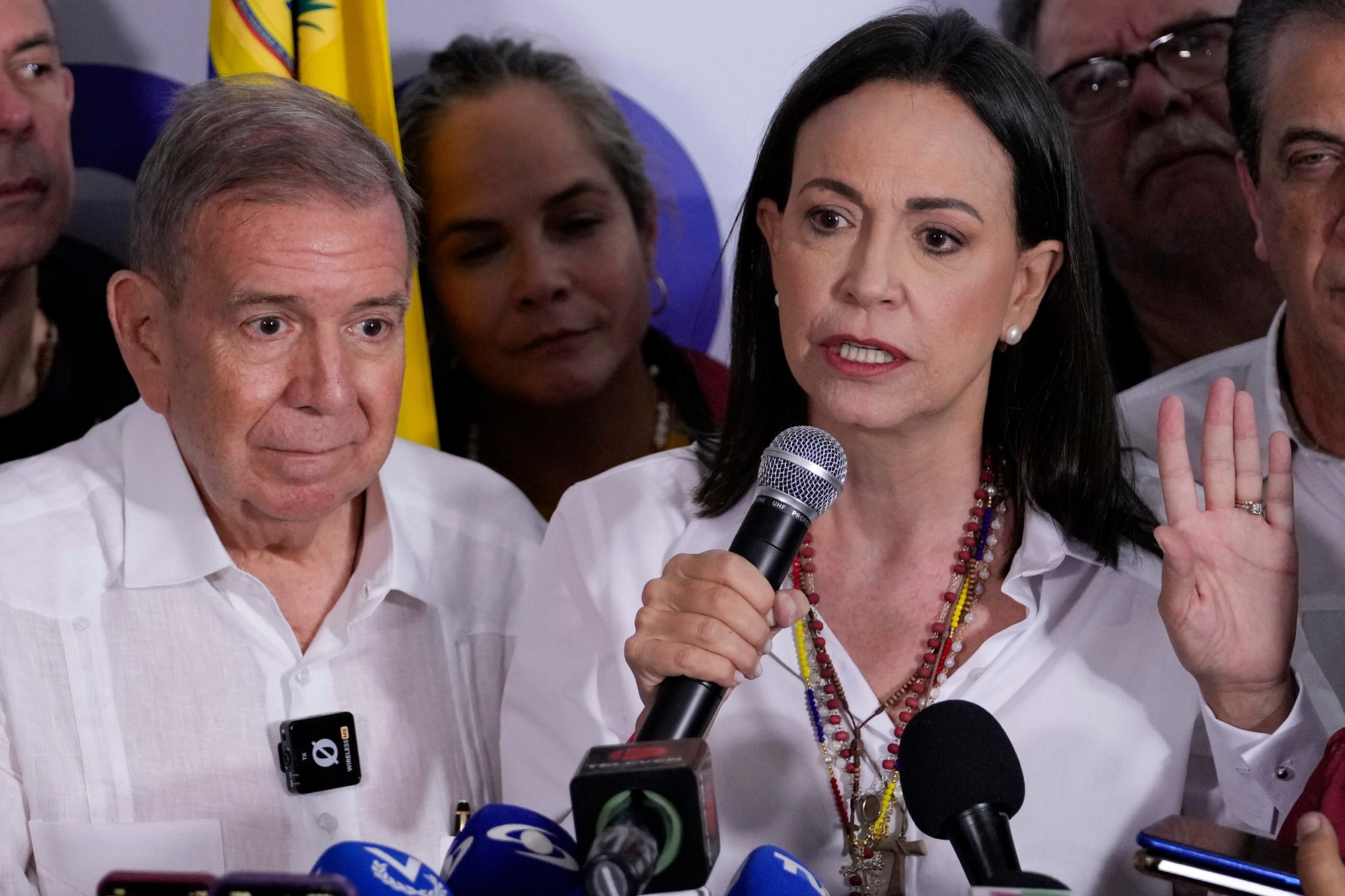 Maria Corina Machadová a prezidentský kandidát Edmundo González
