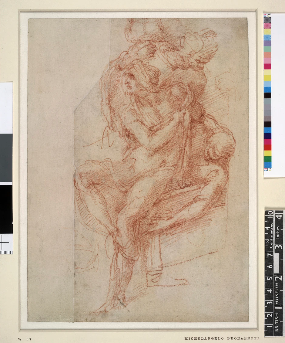 Mikelanđelo, skica za Lazara, oko 1518.