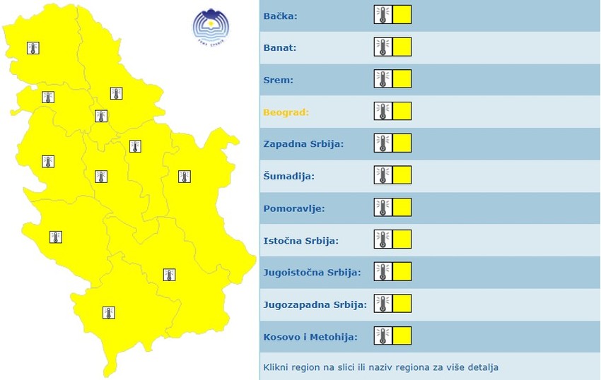 Meteoalarm za subotu