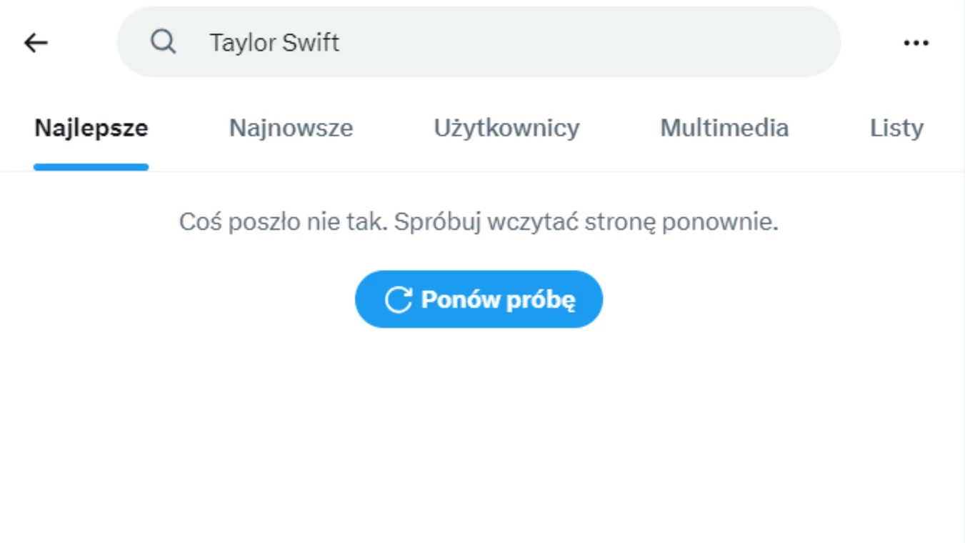 Fraza "Taylor Swift" zablokowana na X