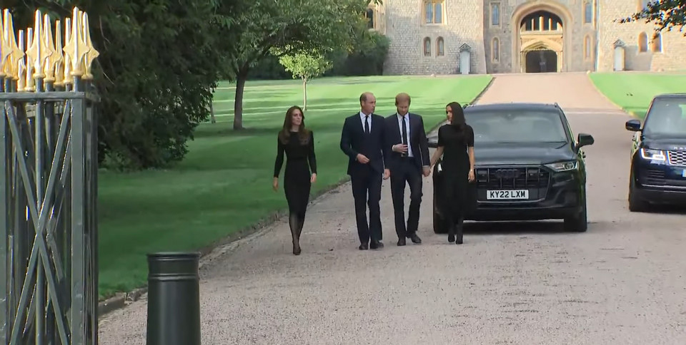 Książę William, księżna Kate, książę Harry i księżna Meghan