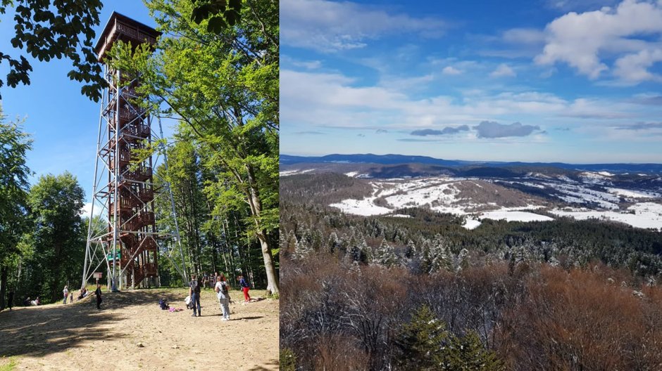 Wieża widokowa na grzbiecie Jeleniowatego w Mucznem, Bieszczady