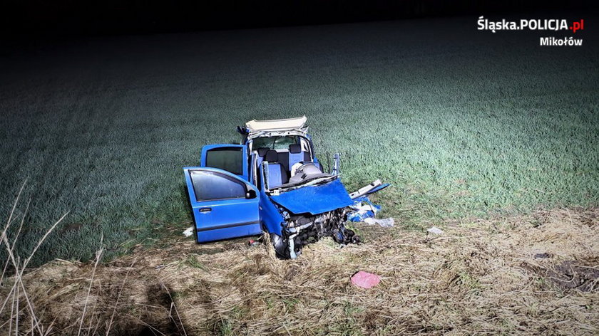 Makabryczny wypadek. Auto rozpadło się na części.