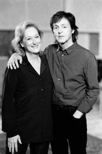 Paul McCartney i Meryl Streep na planie klipu do 'Queenie Eye'
