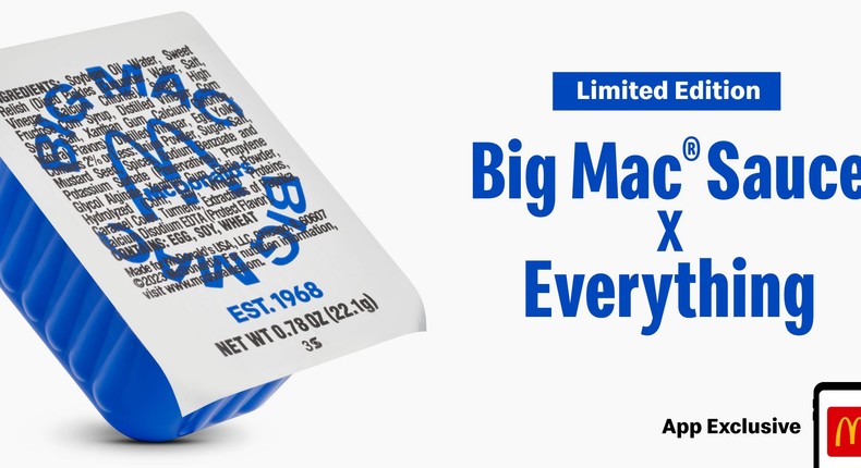 The blue and white packaging is inspired by the former wrapper of the 55-year-old Big Mac.Courtesy of McDonald's